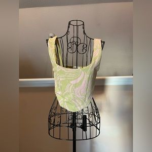 Zara Pink/Green Soft Corset Top